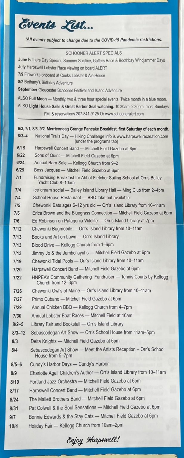 Events In Harpswell Maine Harpswell Business Association